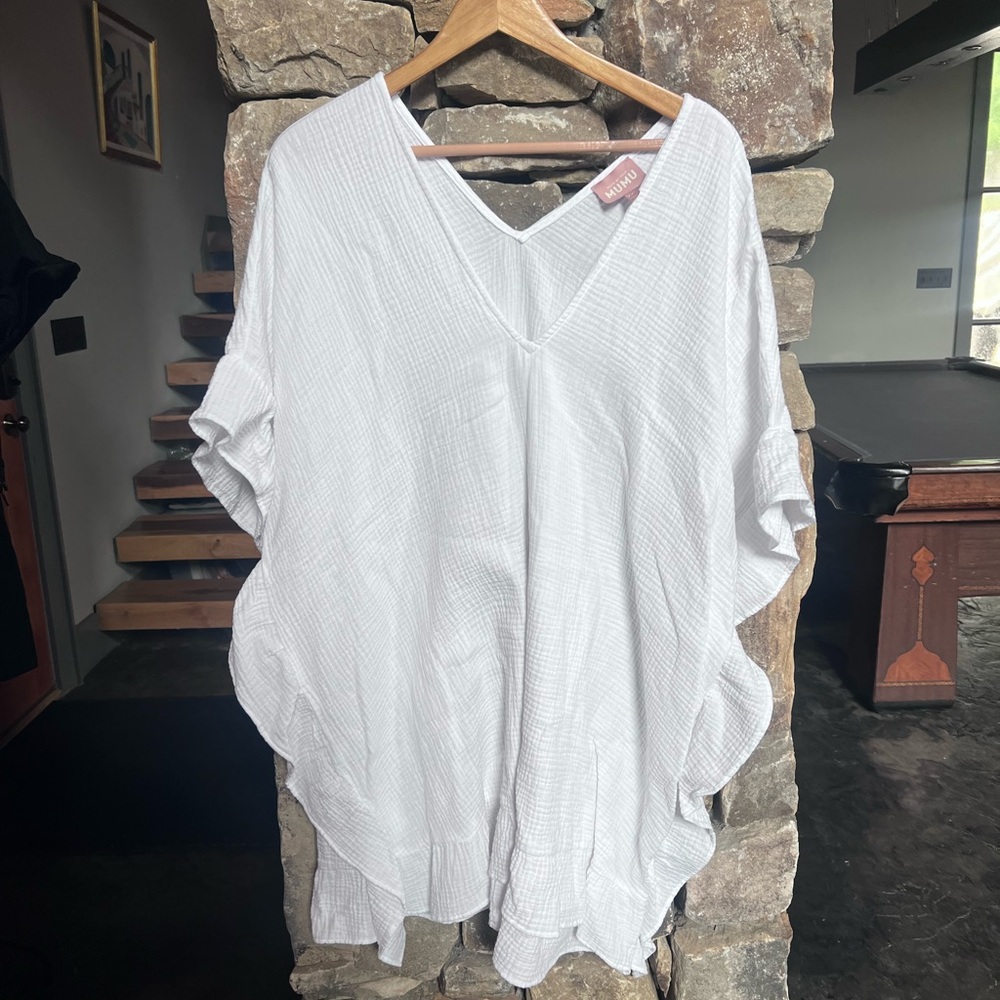 Show Me Your MuMu White Oversized Short Sleeve Linda Tunic